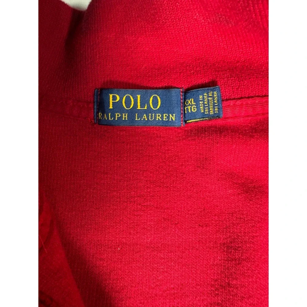 Polo Ralph Lauren Quarter Zip Sweater XXL Red Pony Logo Cotton Pullover Men